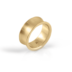 Yellow Gold Concave Band by Scarab Jewellery Studio