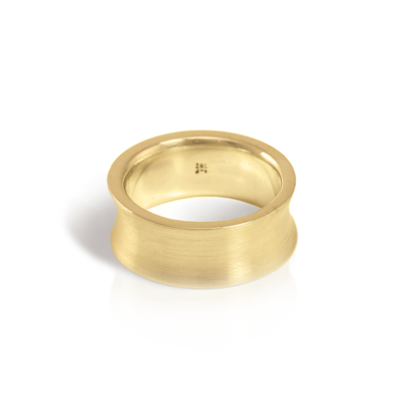 Yellow Gold Concave Band by Scarab Jewellery Studio