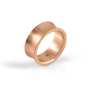 Red Gold Concave Band by Scarab Jewellery Studio
