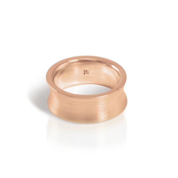 Red Gold Concave Band by Scarab Jewellery Studio