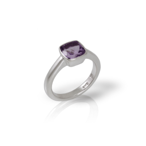 "One" silver ring amethyst by Scarab Jewellery Studio - February Birthstone Jewelry