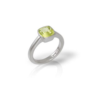 "One" silver ring lemon quartz by Scarab Jewellery Studio