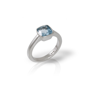 "One" silver ring Blue Topaz by Scarab Jewellery Studio