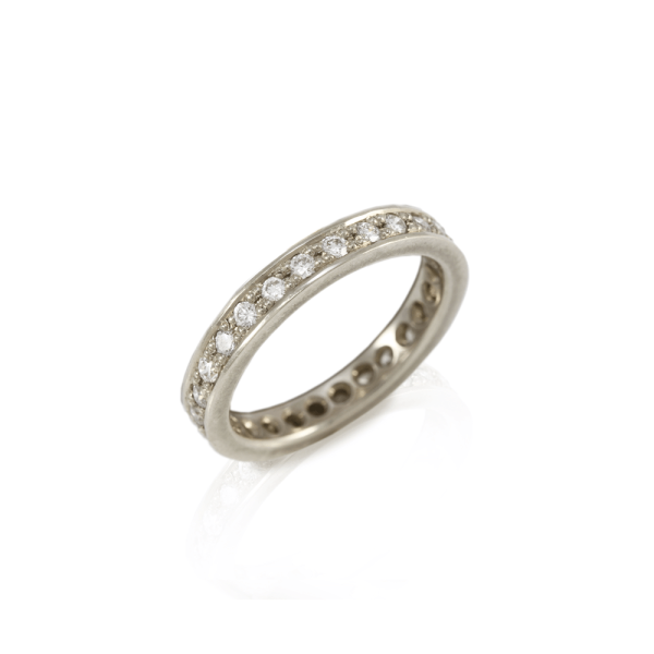 Eterna Full Eternity Ring in White Gold with white diamonds by Scarab Jewellery Studio