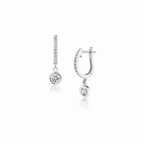 Encrusted Diamond White Gold Drop Earrings