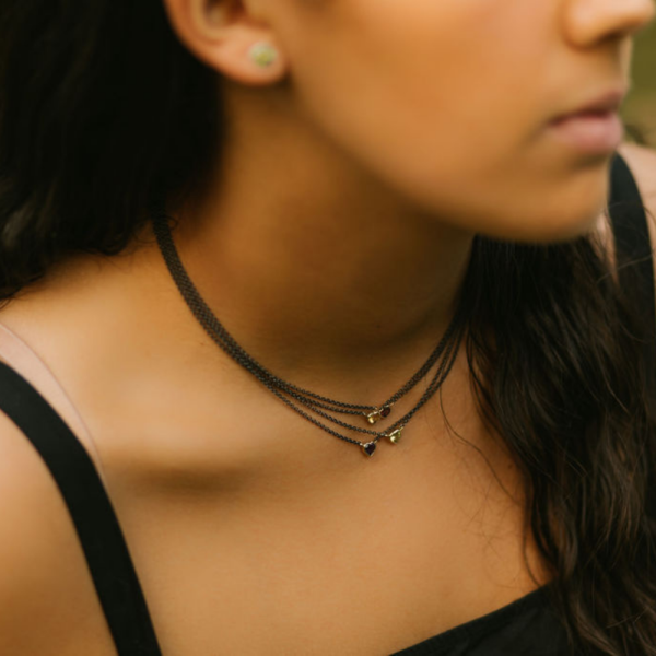 Amethyst Heart Necklace Rose Gold - Image 3