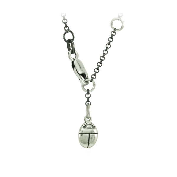 Silver Scarab Charm Drop with Clasp