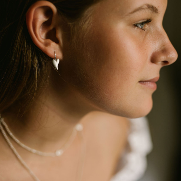 Bewitched Silver Heart Earrings - Image 4