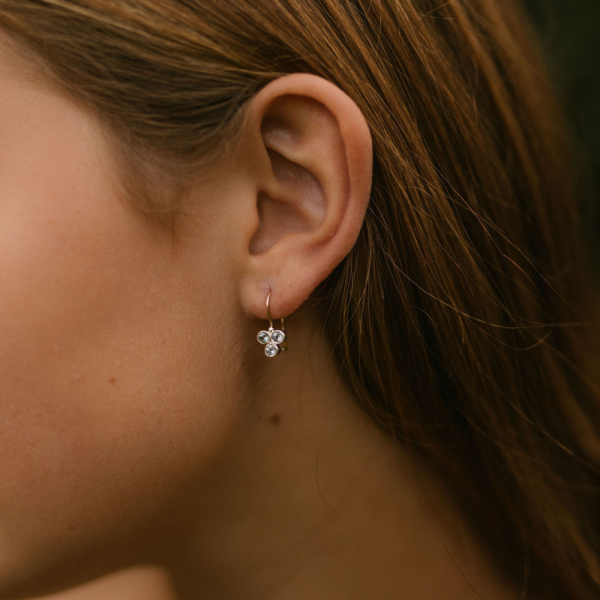Three Stone Grape Earrings Diamond - Image 3