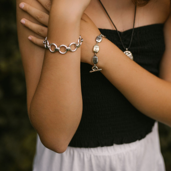Scarab Silver Bracelet - Image 2