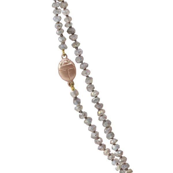 rose gold scarab labradorite faceted bead necklace by Scarab Jewellery Studio