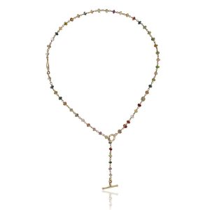 sapphire multi colour faceted bead necklace by Scarab Jewellery Studio