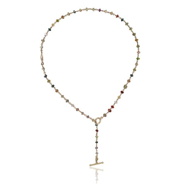sapphire multi colour faceted bead necklace by Scarab Jewellery Studio