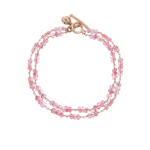 Pink Tourmaline 2 Strand Gemstone Bracelet by Scarab Jewellery Studio