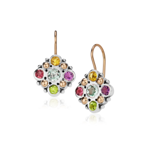 Victorian Earrings MultiColor Gemstones by Scarab Jewellery Studio