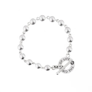 Silver Circle of life solid ball bracelet