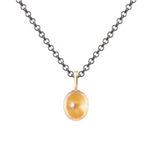 Yellow gold Secret scarab Citrine pendant