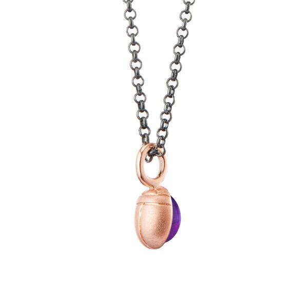 Rose gold secret scarab amethyst pendant - Image 2