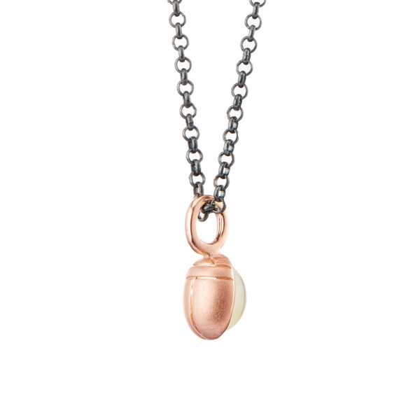 Rose gold Secret scarab rainbow moonstone pendant - Image 2