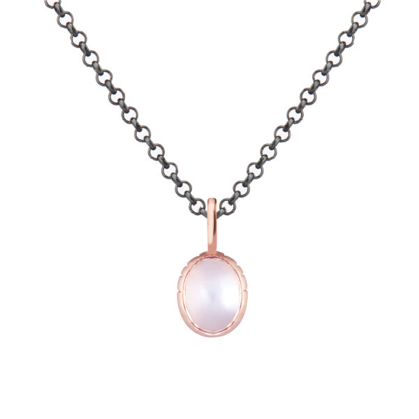 Rose gold Secret scarab rainbow moonstone pendant
