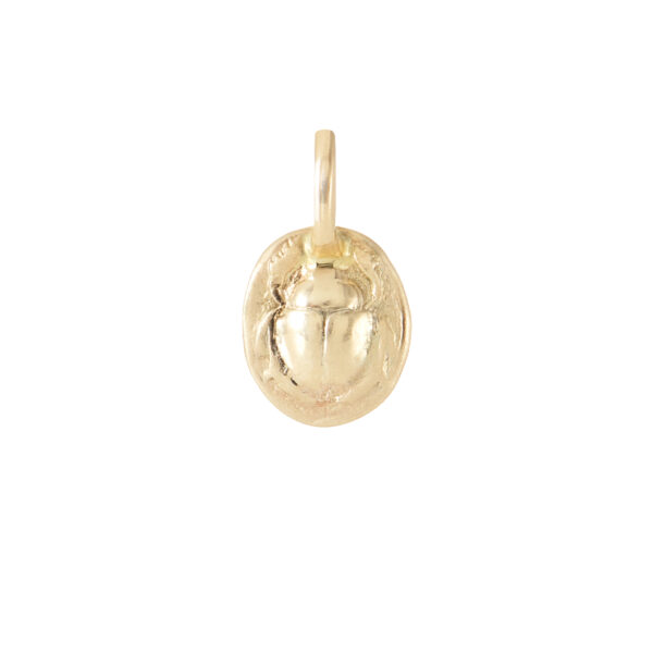 small yellow gold jubilee rune scarab pendant