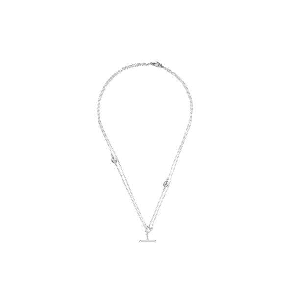 Double silver chain with chubby scarab charms - Image 2
