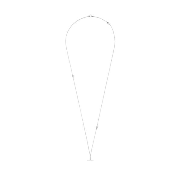 Double silver chain with chubby scarab charms