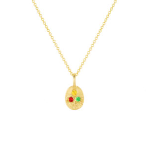 Yellow gold botanical sapphire pendant (excludes chain)