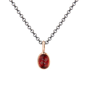 Rose gold Scarab Garnet pendant