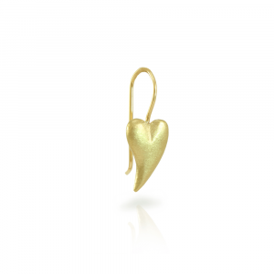 Single Bewitched gold heart earring in 9 carat yellow gold by Scarab Jewellery Studio