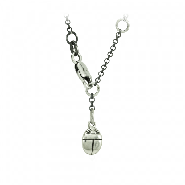 Silver Scarab Charm Drop with Clasp