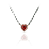 Garnet Heart Necklace set in Rose Gold with Blackened Silver Chain by Scarab Jewellery Studio