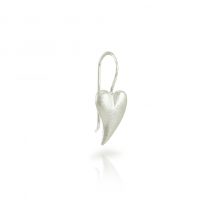 one Bewitched silver heart earring by Scarab Jewellery Studio