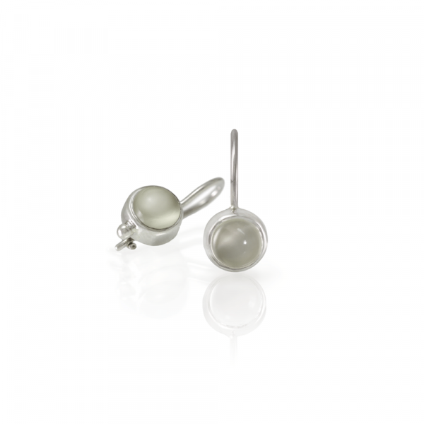 silver moonstone drop earrings by Scarab Jewellery Studio