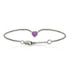 Silver 9ct red gold dainty amethyst heart bracelet by Scarab Jewellery Studio - February Birthstone Jewellery