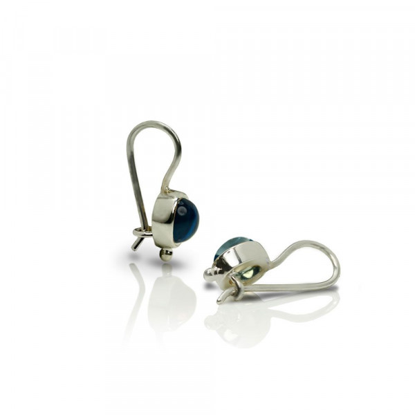 silver blue topaz drop earrings by Scarab Jewellery Studio