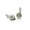 Peridot Silver Round Cog Earrings by Scarab Jewellery Studio