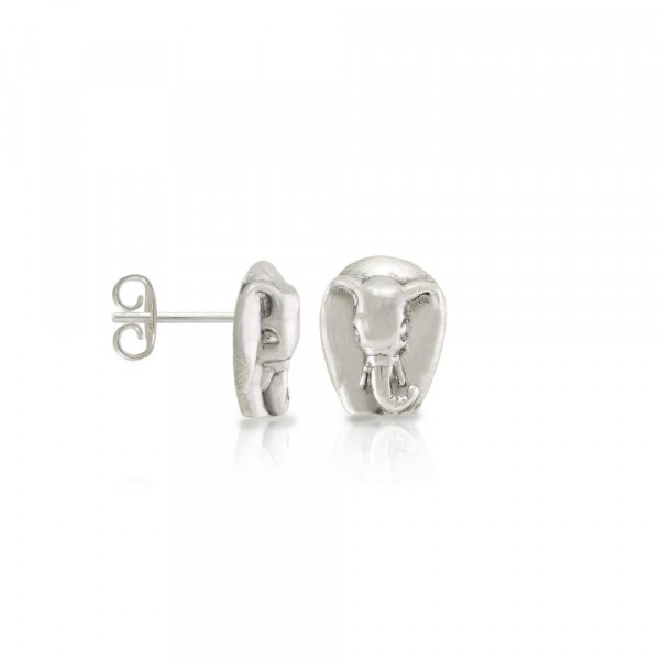 Silver African Elephant Earrings by Scarab Jewellery Studio