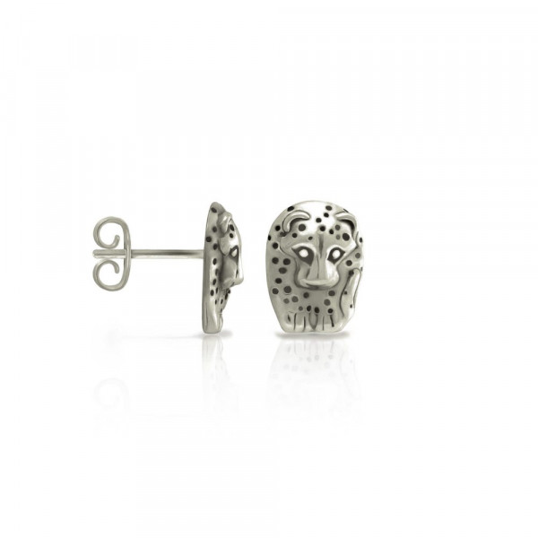 Silver African Leopard Earrings by Scarab Jewellery Studio