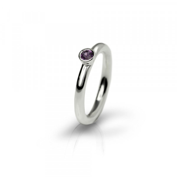 Silver Amethyst Flute Ring by Scarab Jewellery Studio - February Birthstone Jewellery