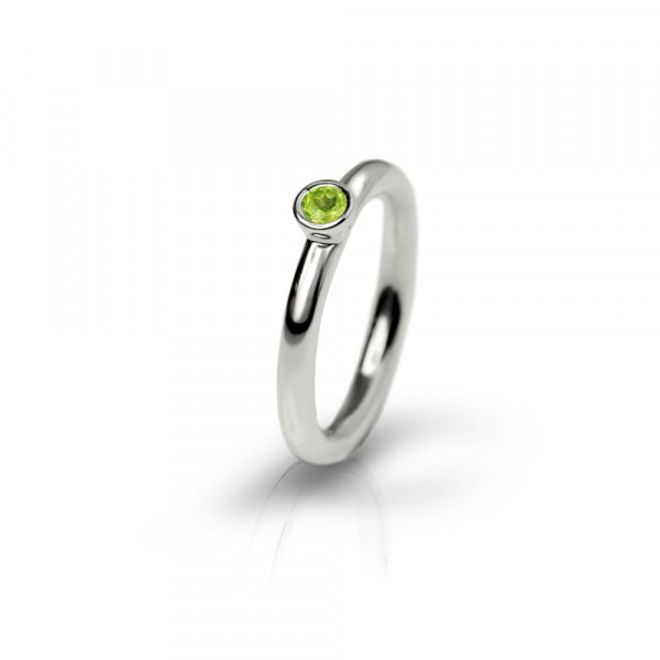 Silver Peridot Flute Ring by Scarab Jewellery Studio