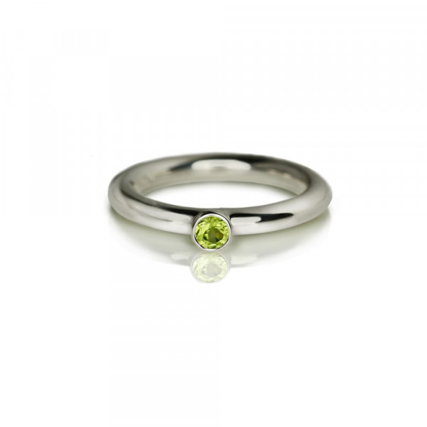 Silver Peridot Flute Ring by Scarab Jewellery Studio