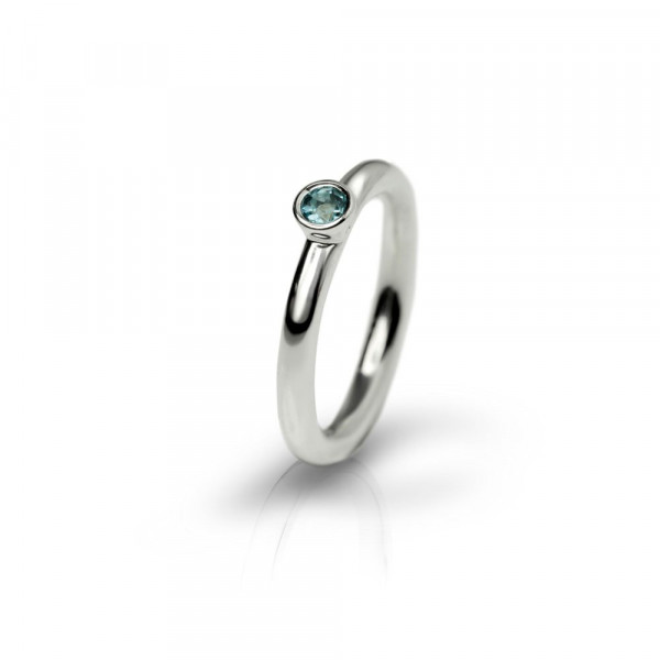 Silver Blue Topaz Flute Ring by Scarab Jewellery Studio