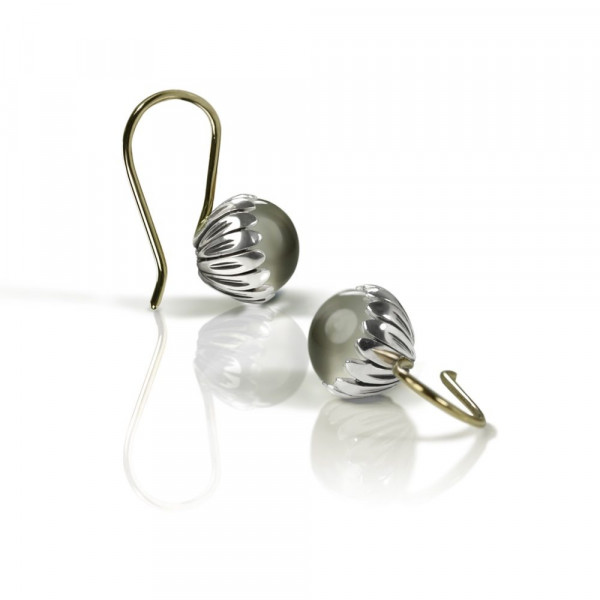 Daisy Moonstone Cabouchon Drop Earrings by Scarab Jewellery Studio