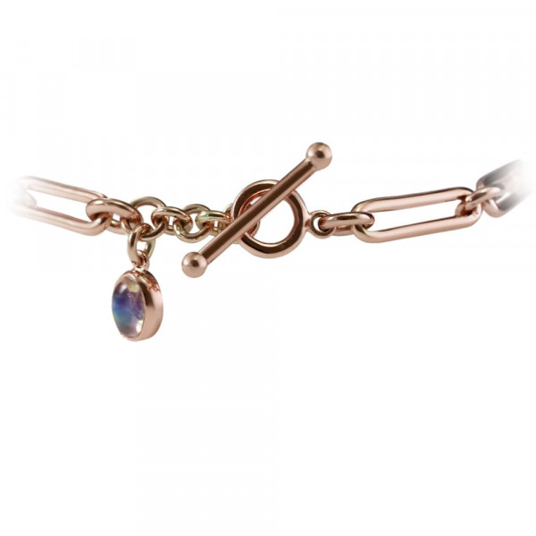 Rose Gold Link Moonstone Bracelet by Scarab Jewellery Studio