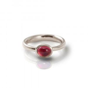 Secret Scarab Oval Pink Tourmaline Silver Ring by Scarab Jewellery Studio