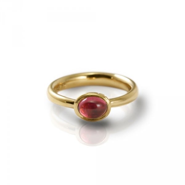 Secret Scarab Oval Pink Tourmaline Gold Ring by Scarab Jewellery Studio