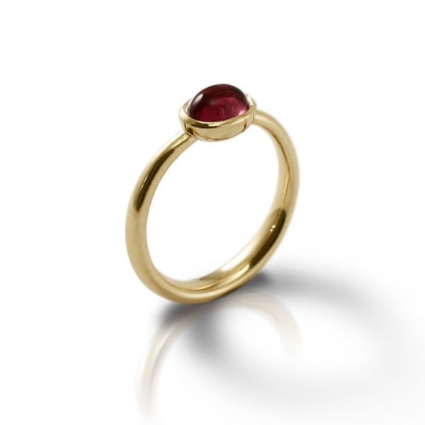 Secret Scarab Oval Pink Tourmaline Gold Ring by Scarab Jewellery Studio