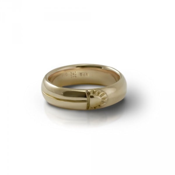 Scarab Mens 9 Carat Gold Comfort Band by Scarab Jewellery Studio