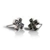 Silver Swiss Cross Black Diamond Earrings by Scarab Jewellery Studio